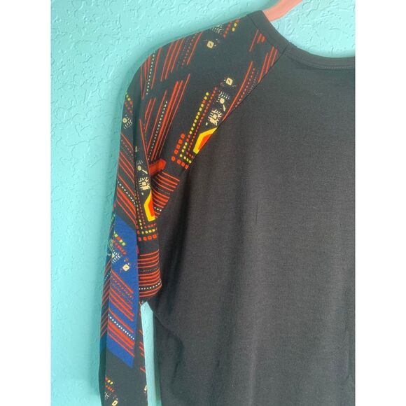 LuLaRoe Black Randy with design on sleeves size Medium - Picture 4 of 6
